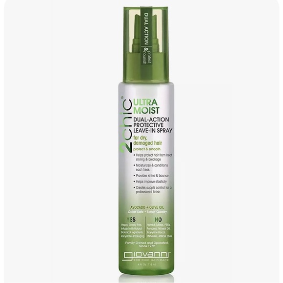 New: Giovanni 2 Chic Ultra Moist dual action protection leave in spray 4 fl oz. - Picture 1 of 13